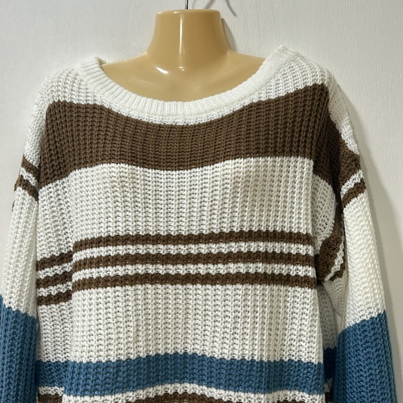 KIRUNDO WOMENS LIGHTWEIGHT SWEATER STRIPED SIZE LG NEW - Picture 3 of 9